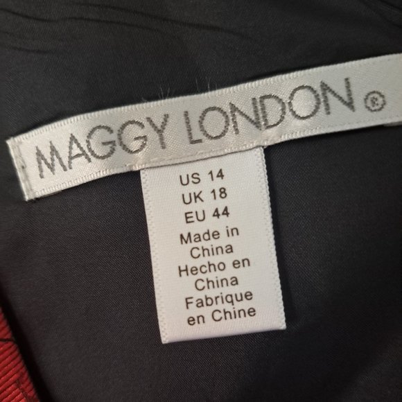 Maggy London women's shadow floral jacquard fit-n-flare dress Sz 14 - Picture 10 of 11